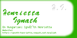 henrietta ignath business card